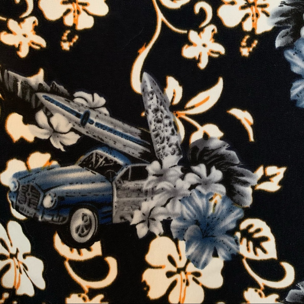 Vintage Blue Car Souvenir Button-Down Top SZ M - Picture 8 of 13